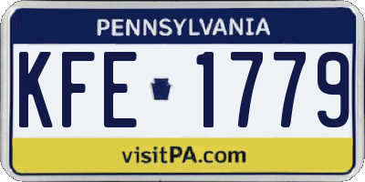 PA license plate KFE1779