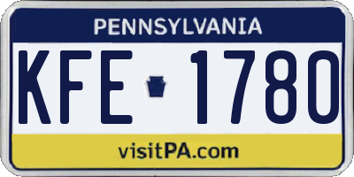 PA license plate KFE1780