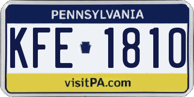 PA license plate KFE1810