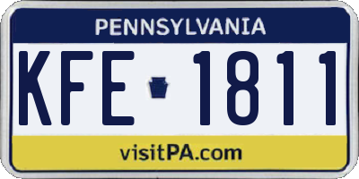 PA license plate KFE1811
