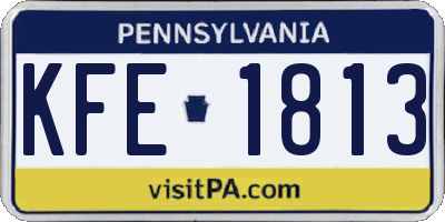 PA license plate KFE1813