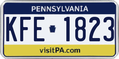 PA license plate KFE1823