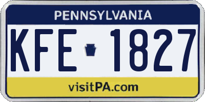 PA license plate KFE1827