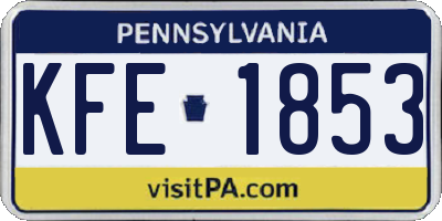 PA license plate KFE1853