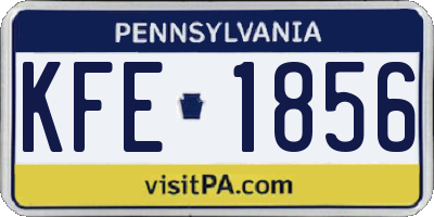 PA license plate KFE1856