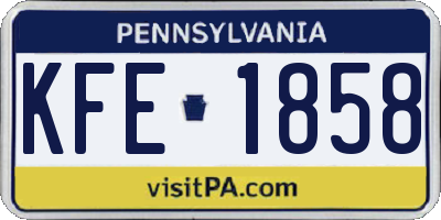 PA license plate KFE1858
