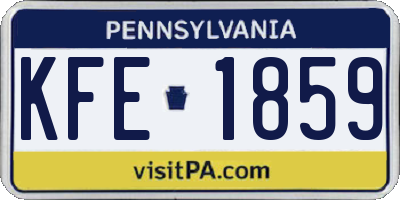 PA license plate KFE1859