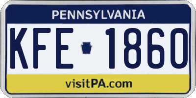 PA license plate KFE1860