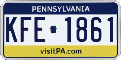 PA license plate KFE1861