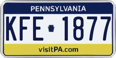 PA license plate KFE1877