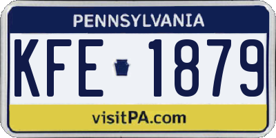 PA license plate KFE1879