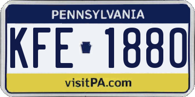 PA license plate KFE1880