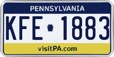 PA license plate KFE1883