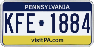 PA license plate KFE1884