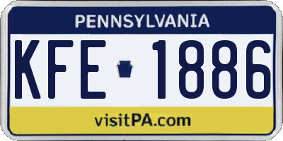 PA license plate KFE1886