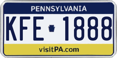 PA license plate KFE1888