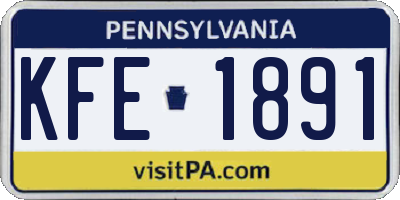 PA license plate KFE1891