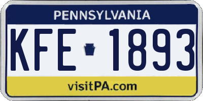 PA license plate KFE1893