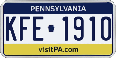 PA license plate KFE1910