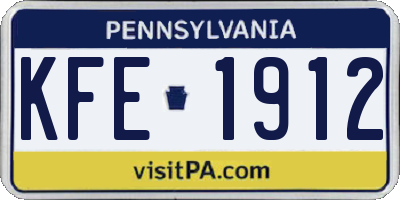 PA license plate KFE1912
