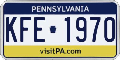 PA license plate KFE1970