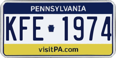 PA license plate KFE1974