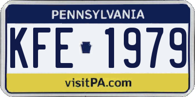 PA license plate KFE1979