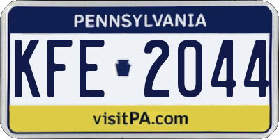 PA license plate KFE2044