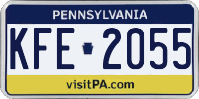 PA license plate KFE2055