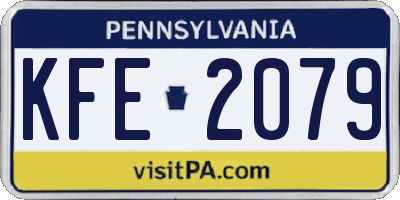 PA license plate KFE2079
