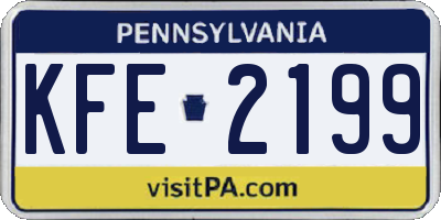 PA license plate KFE2199