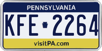 PA license plate KFE2264