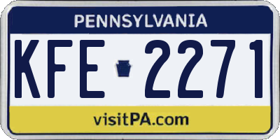 PA license plate KFE2271