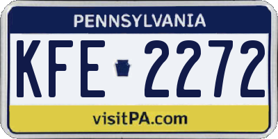 PA license plate KFE2272