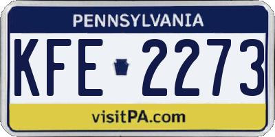 PA license plate KFE2273