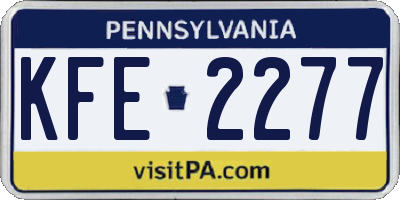 PA license plate KFE2277