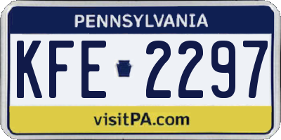 PA license plate KFE2297