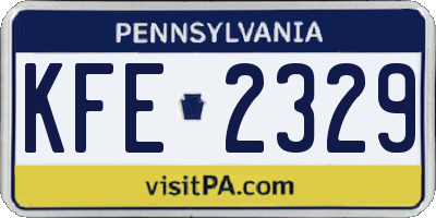 PA license plate KFE2329