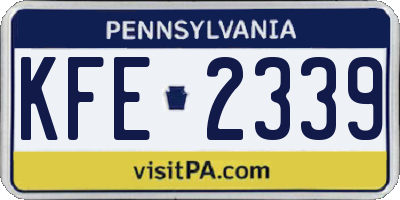 PA license plate KFE2339