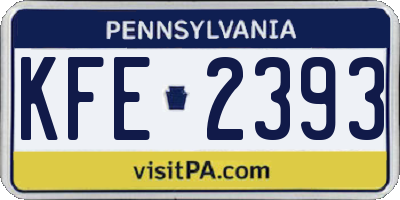 PA license plate KFE2393