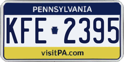 PA license plate KFE2395