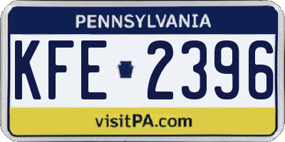 PA license plate KFE2396