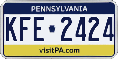 PA license plate KFE2424