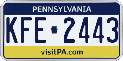 PA license plate KFE2443