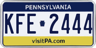 PA license plate KFE2444