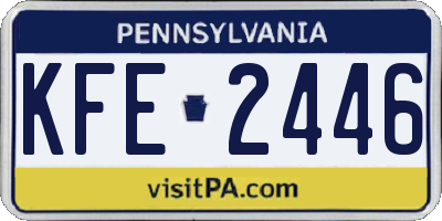 PA license plate KFE2446