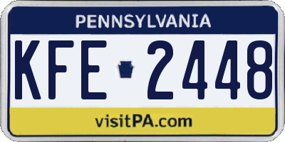 PA license plate KFE2448
