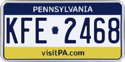 PA license plate KFE2468