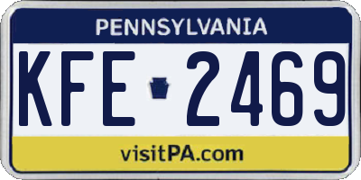PA license plate KFE2469