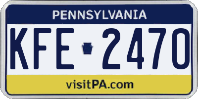 PA license plate KFE2470